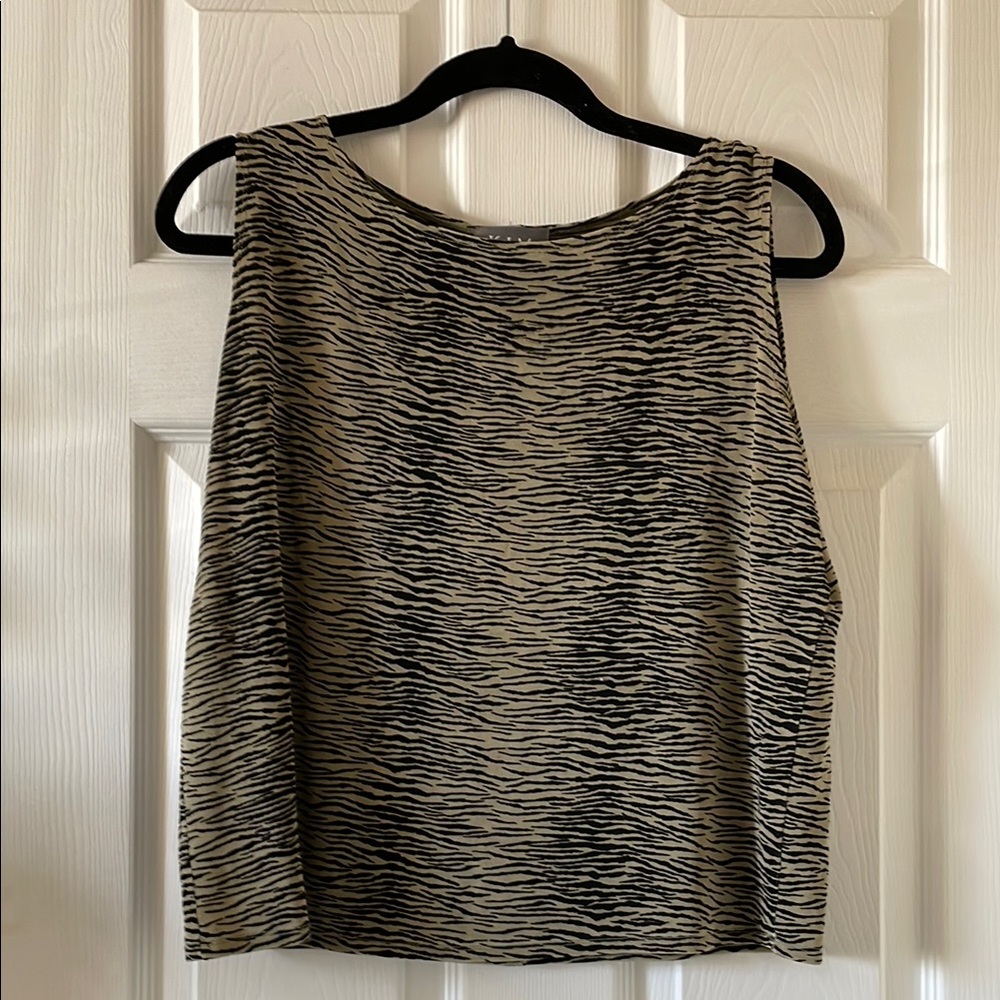 Awesome Lycra punk goth tiger print tank top 1980s 1990s